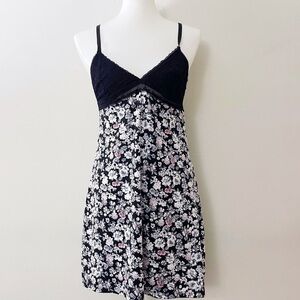 90s Y2k XOXO Floral LaceTrim Nightgown Babydoll Dress Fairycore Cottagecore Boho